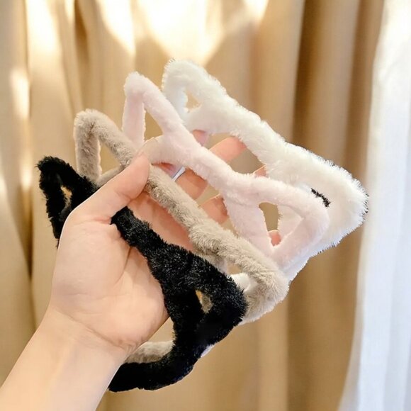 COZY CAT EAR HEADBANDS (BLACK AND PINK) - Picture 3 of 4